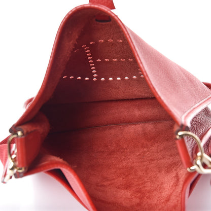 Hermes Taurillon Clemence Evelyne II PM Vermillion 5 of 8