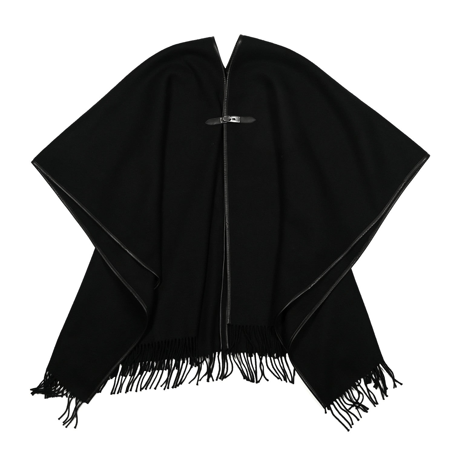 Hermes Cashmere Lambskin Kelly Poncho Black 4 of 4