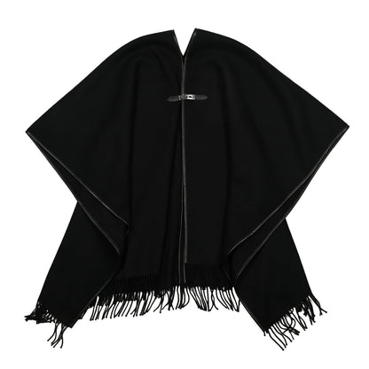 Hermes Cashmere Lambskin Kelly Poncho Black 4 of 4