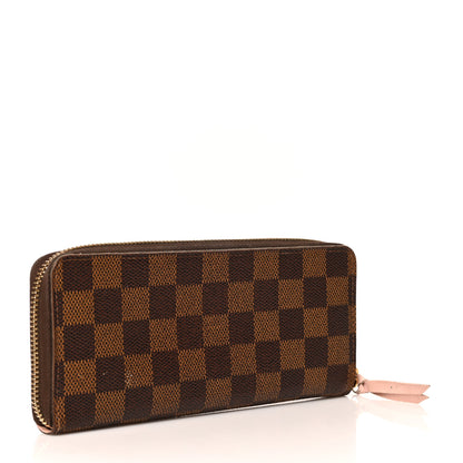 Louis Vuitton Damier Ebene Clemence Wallet Rose Ballerine 3 of 11