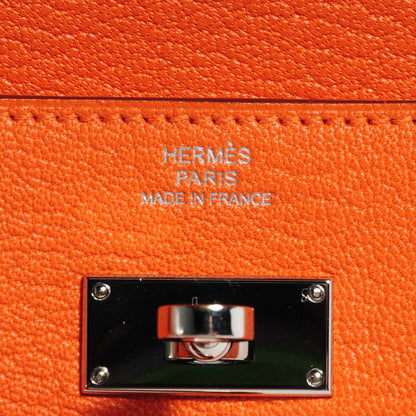Hermes Chevre Mysore Kelly Longue Wallet Orange 6 of 9