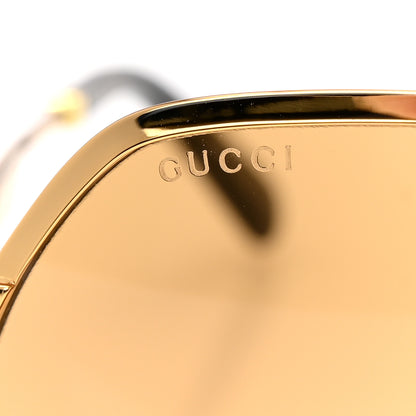 Gucci Squared Aviator Sunglasses GG0981S Gold 7 of 8