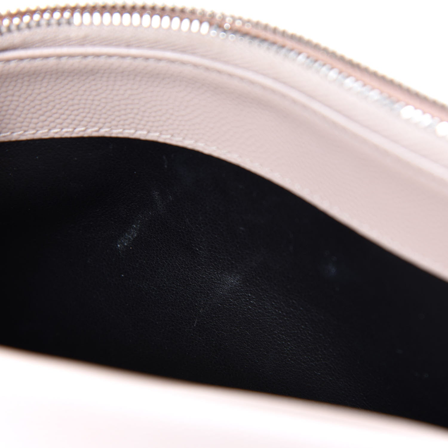 Saint Laurent Grain De Poudre Matelasse Chevron Monogram Envelope Chain Wallet Pink White 8 of 12
