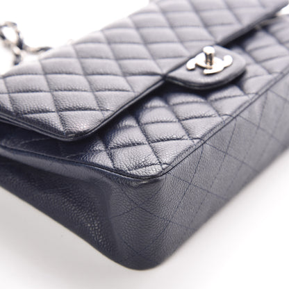 Chanel Caviar Quilted Medium Double Flap Dark Blue 11 of 12