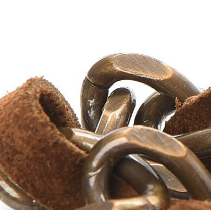 Suede CC Chain Belt Brown