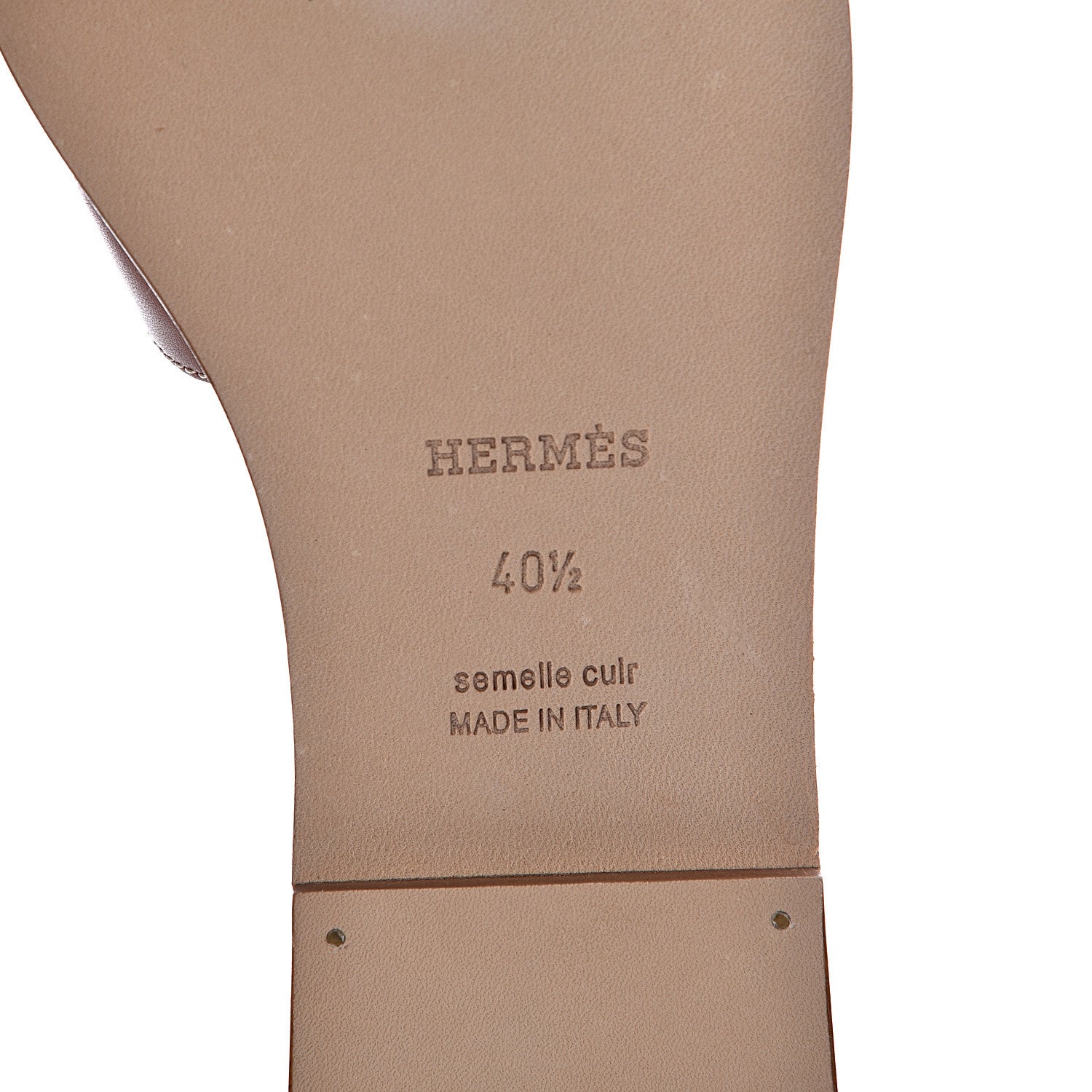 Hermes Box Calfskin Oran Sandals 40.5 Gold 6 of 7