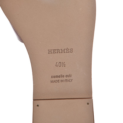 Hermes Box Calfskin Oran Sandals 40.5 Gold 6 of 7