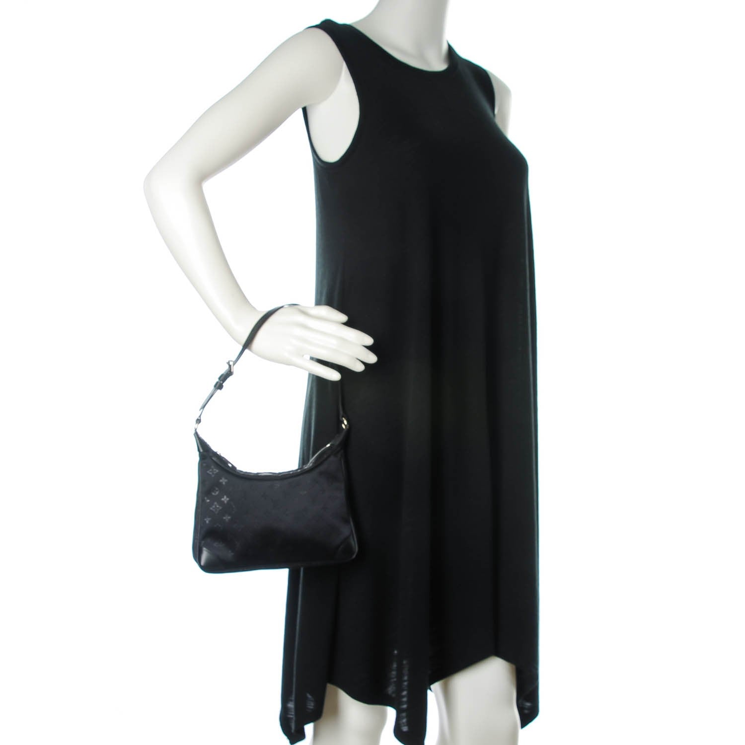 Louis Vuitton Satin Monogram Mini Boulogne Black 2 of 7