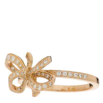 Tiffany 18K Rose Gold Diamond Double Bow Ring 51 5.75 3 of 6