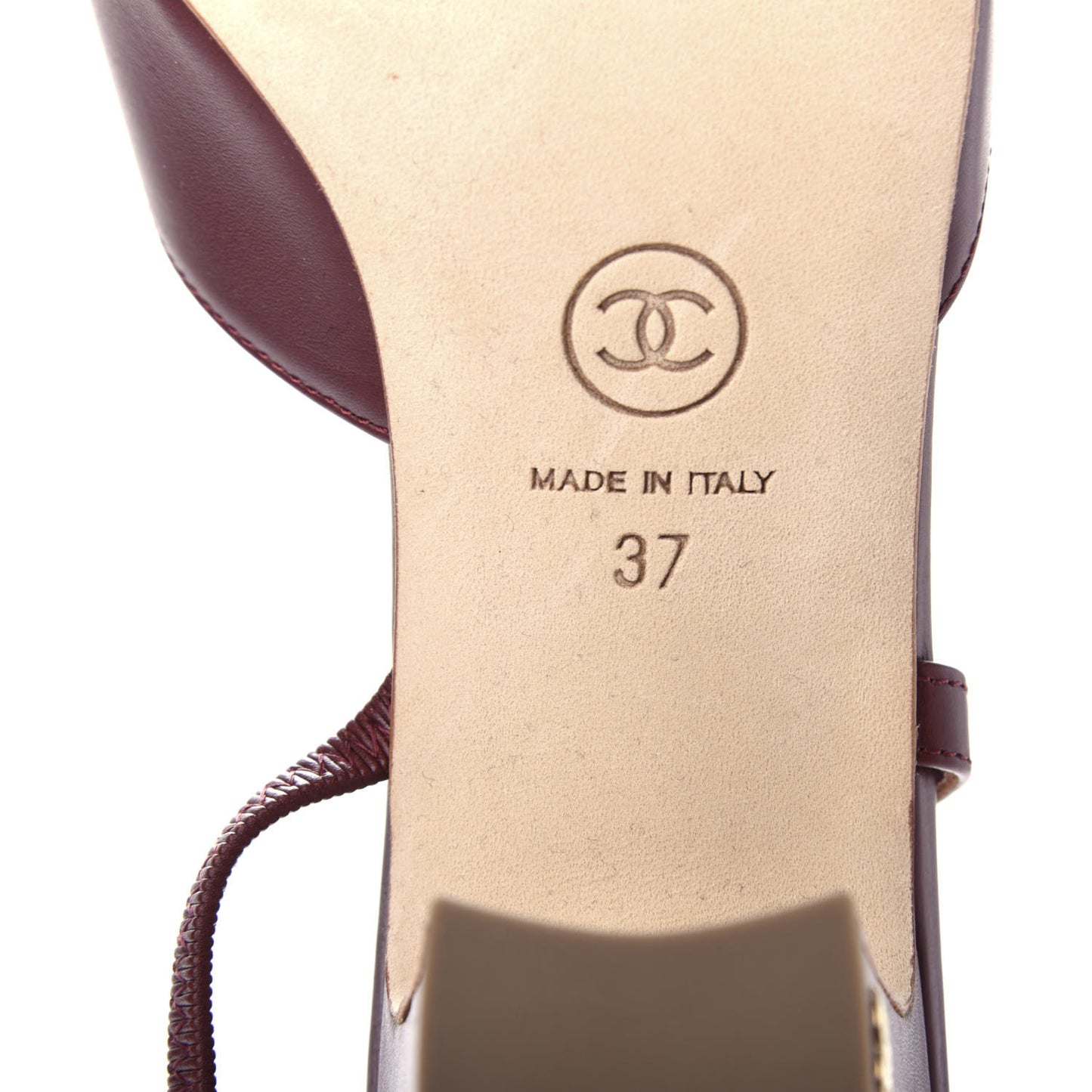 Calfskin Cap Toe CC Slingback Pumps 37 Brown