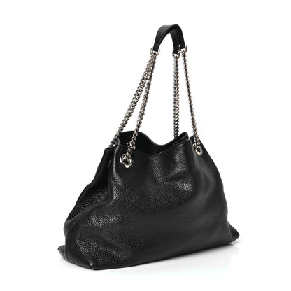 Gucci Pebbled Calfskin Medium Soho Chain Shoulder Bag Black 2 of 4