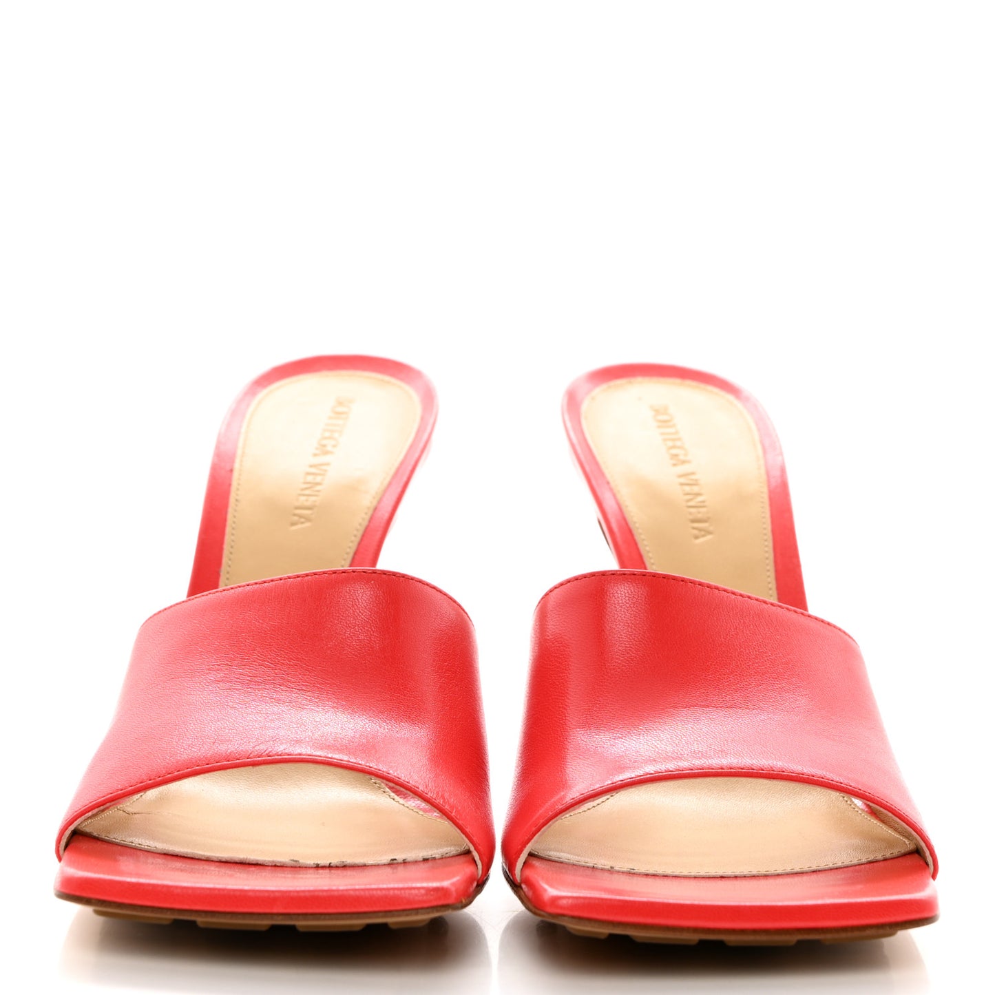 Lambskin Stretch Mule Sandals 39 Bright Red
