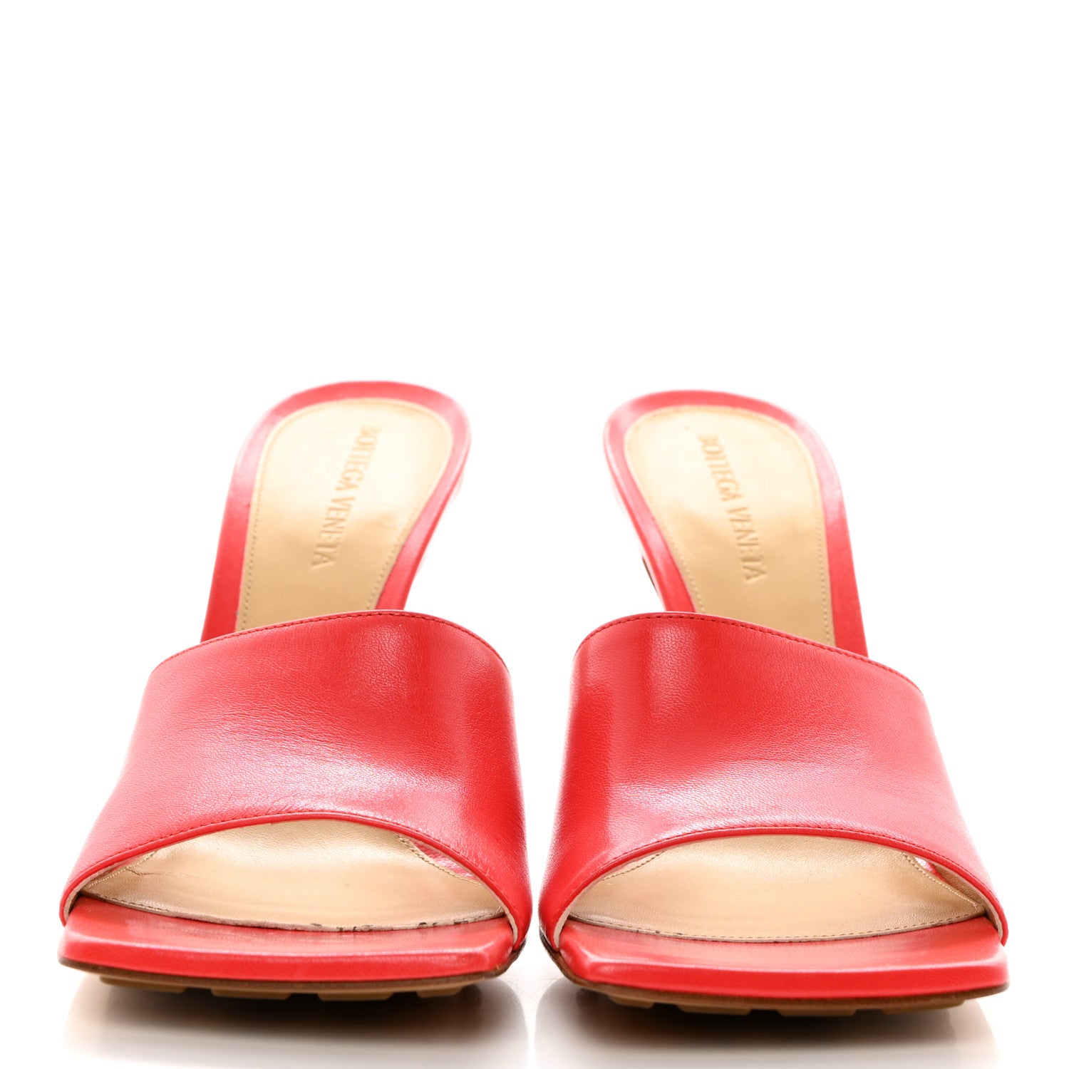 Bottega Veneta Lambskin Stretch Mule Sandals 39 Bright Red 2 of 8