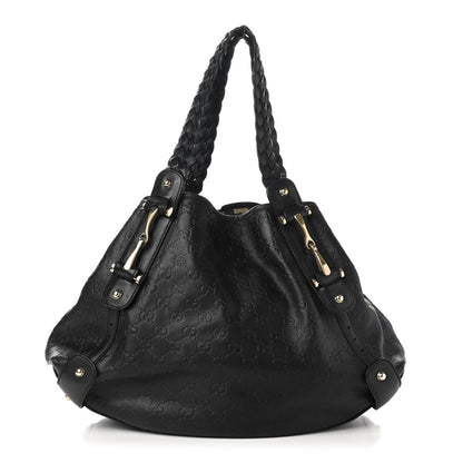 Gucci Guccissima Medium Pelham Shoulder Bag Black 1 of 12