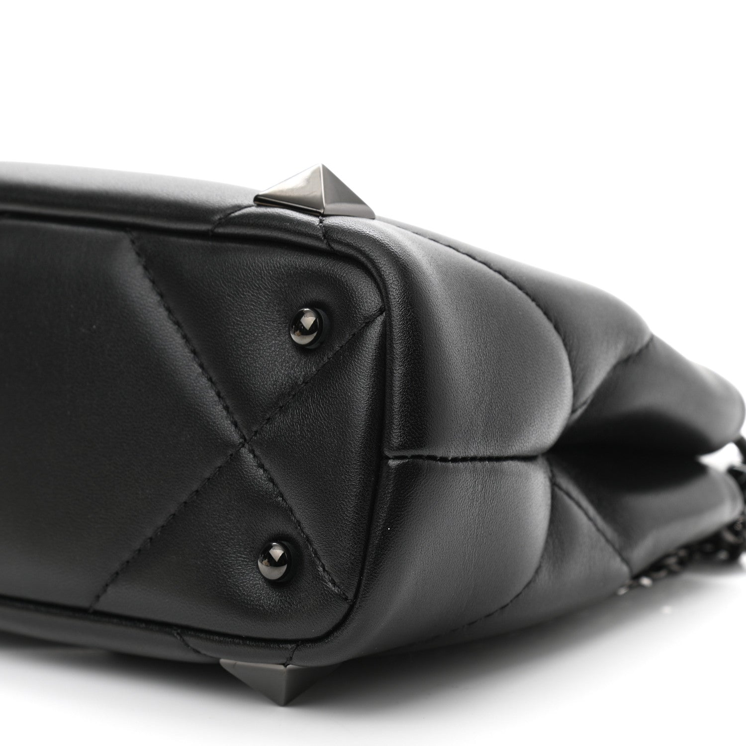 Valentino Garavani Nappa Monochrome Mini Roman Stud The Handle Bag Black 8 of 8
