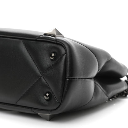 Valentino Garavani Nappa Monochrome Mini Roman Stud The Handle Bag Black 8 of 8