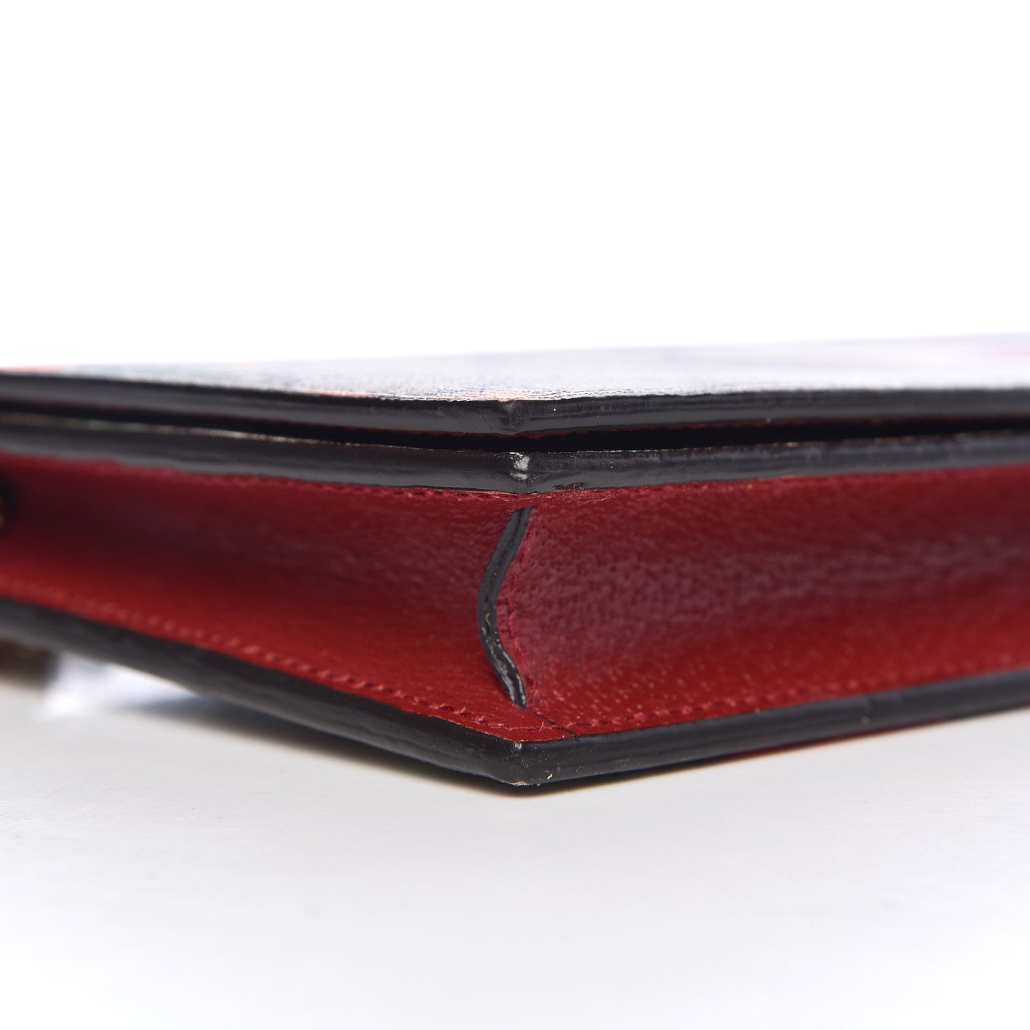 Gucci GG Supreme Monogram Tian Chain Wallet Beige Multicolor Red 8 of 10
