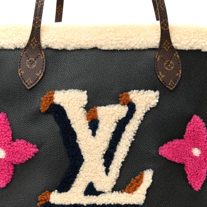 Louis Vuitton Calfskin Monogram Teddy Neverfull MM Black 8 of 10