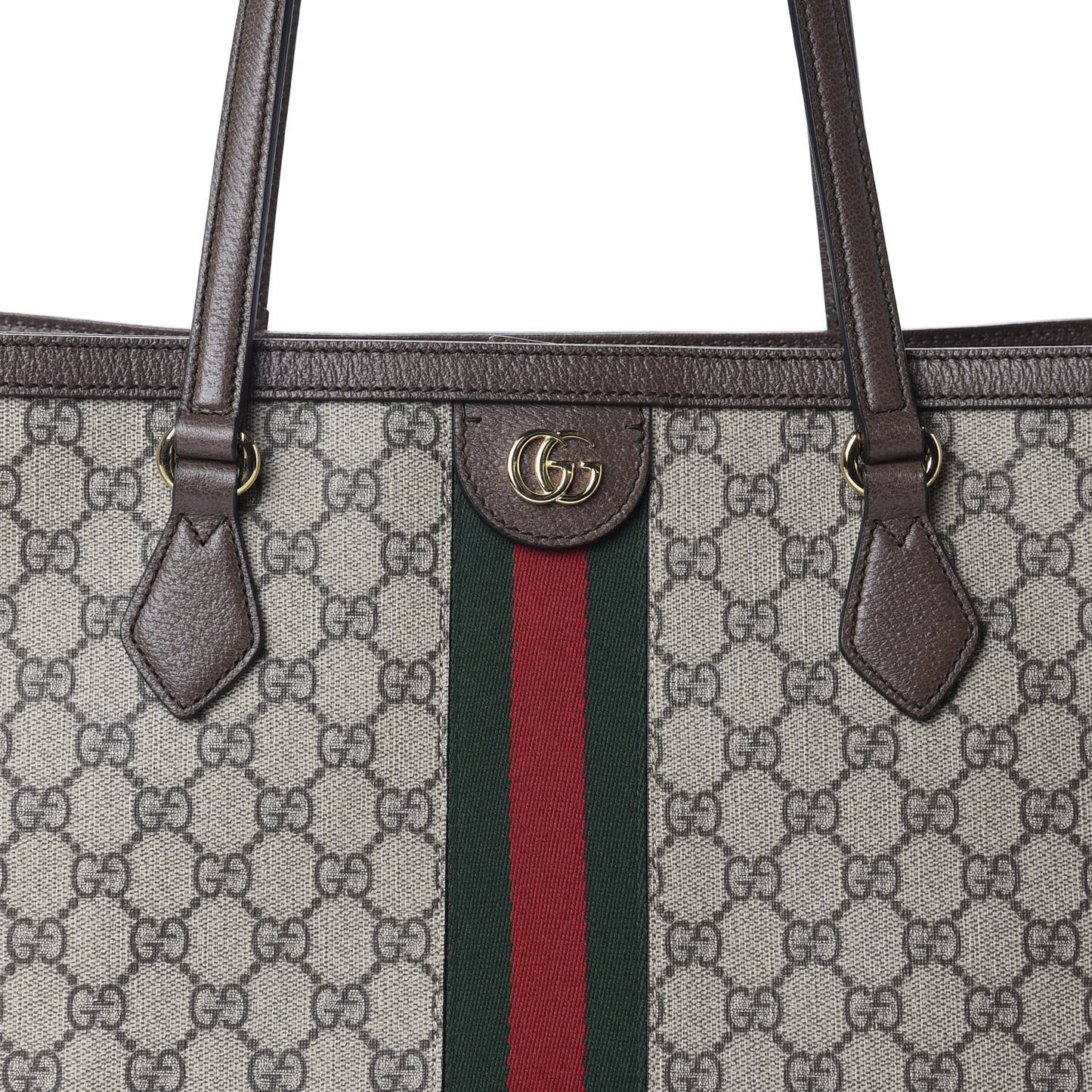 GG Supreme Monogram Medium Ophidia Shopping Tote Brown