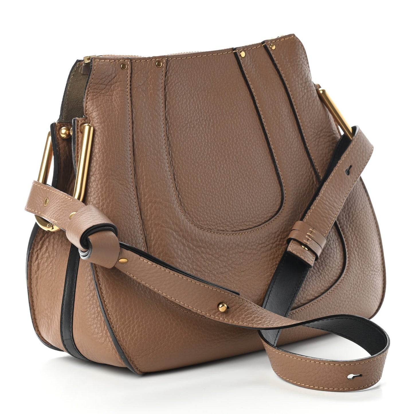 Grained Calfskin Small Hayley Hobo Nut