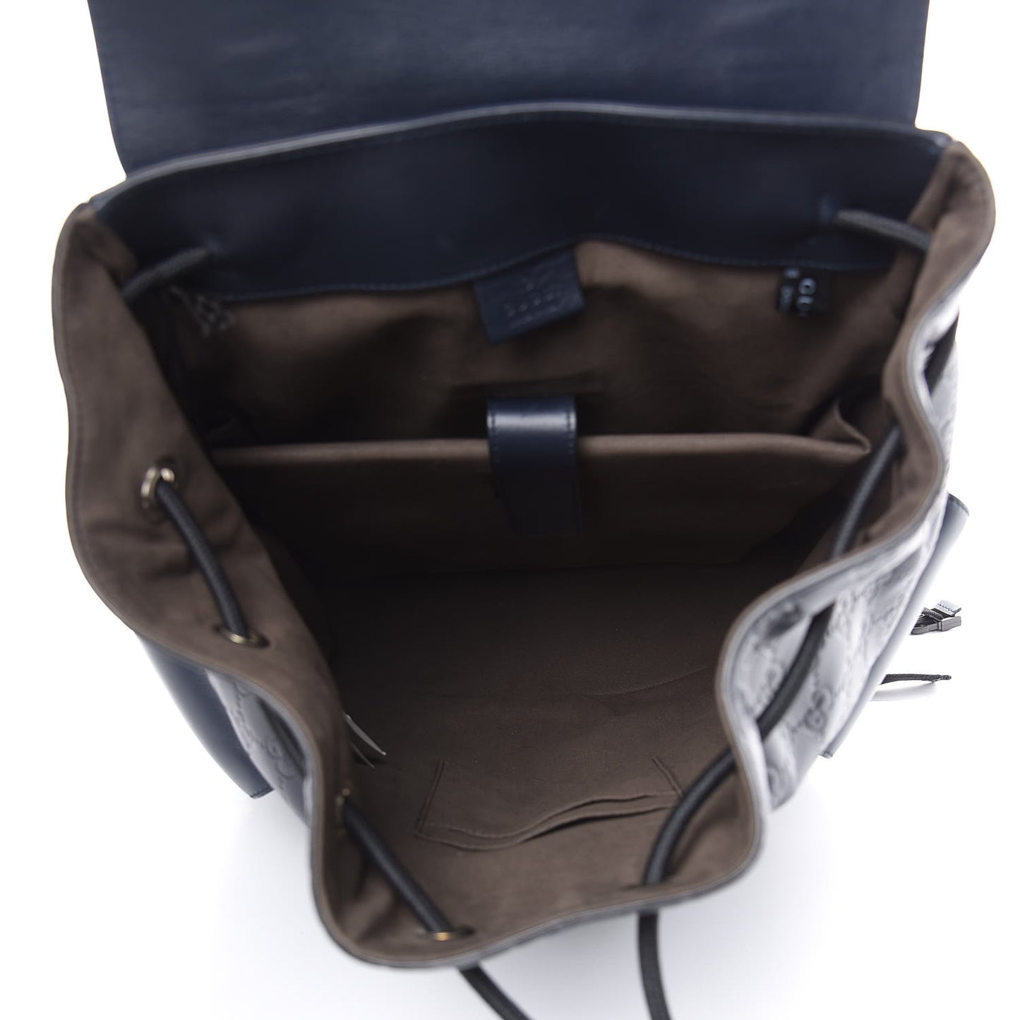 Guccissima Signature Double Buckle Backpack Blue