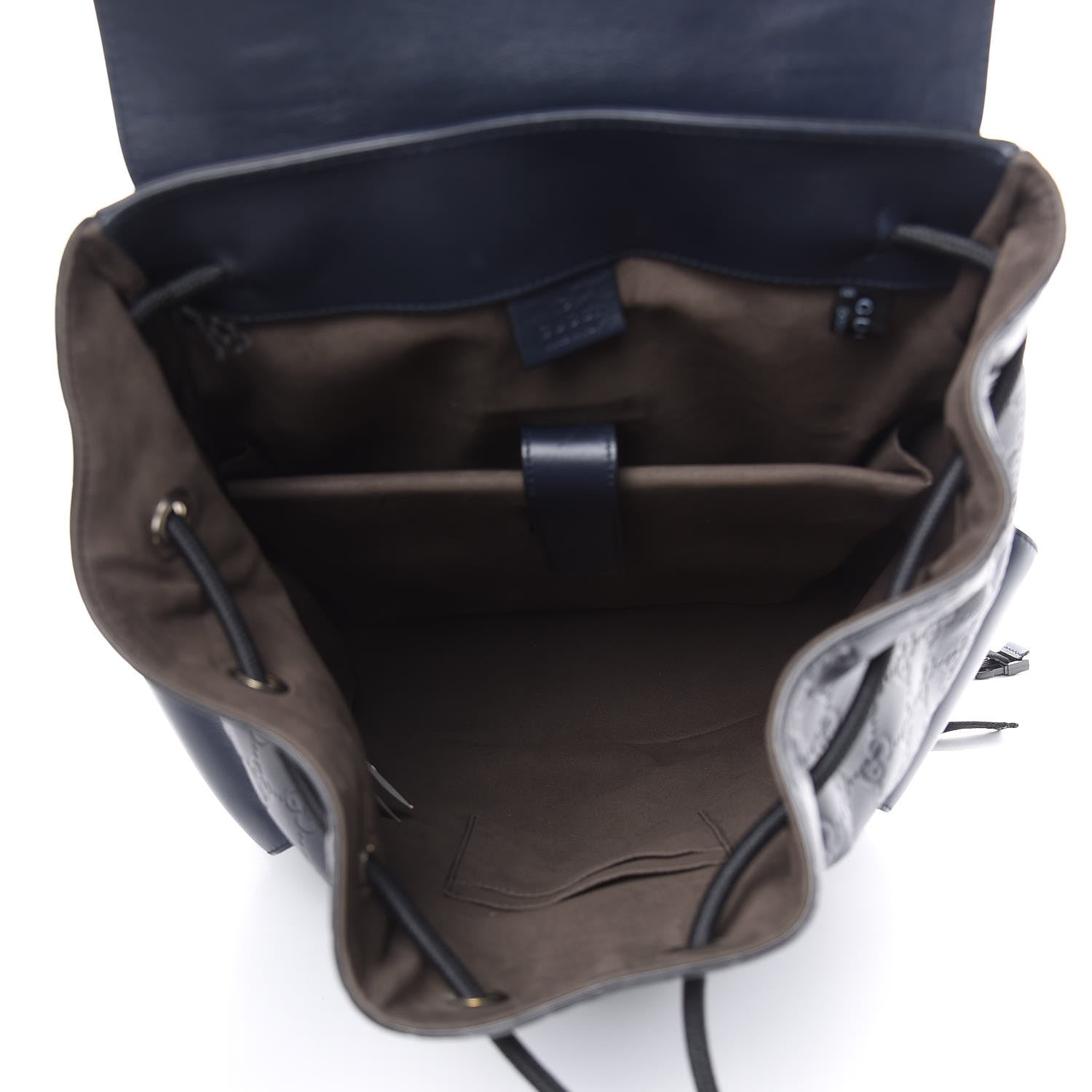 Gucci Guccissima Signature Double Buckle Backpack Blue 5 of 11