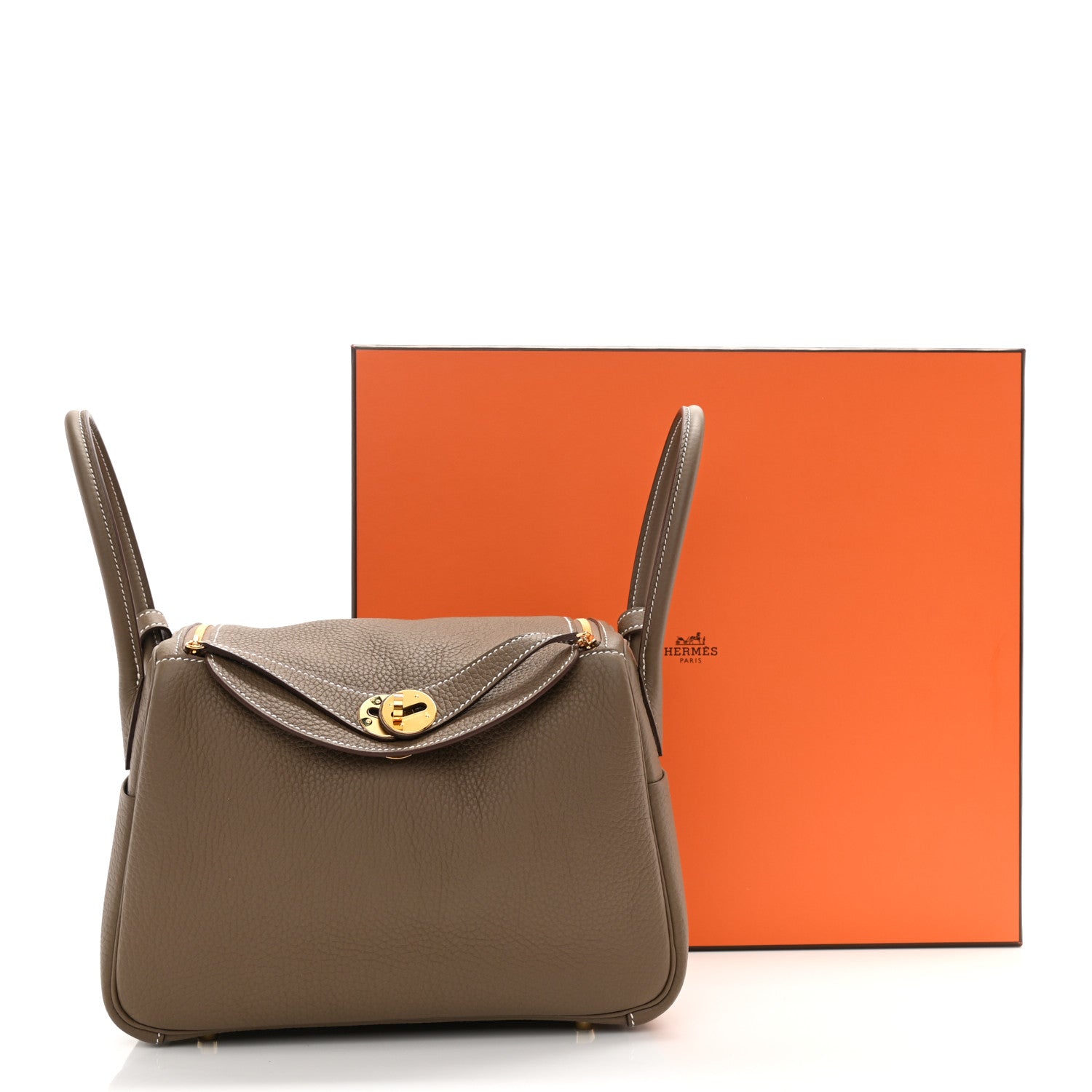 Hermes Taurillon Clemence Lindy 26 Etoupe 8 of 8