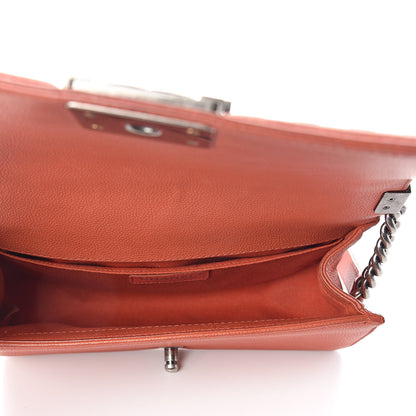 Chanel Caviar Stitched Medium Boy Flap Dark Orange 5 of 9