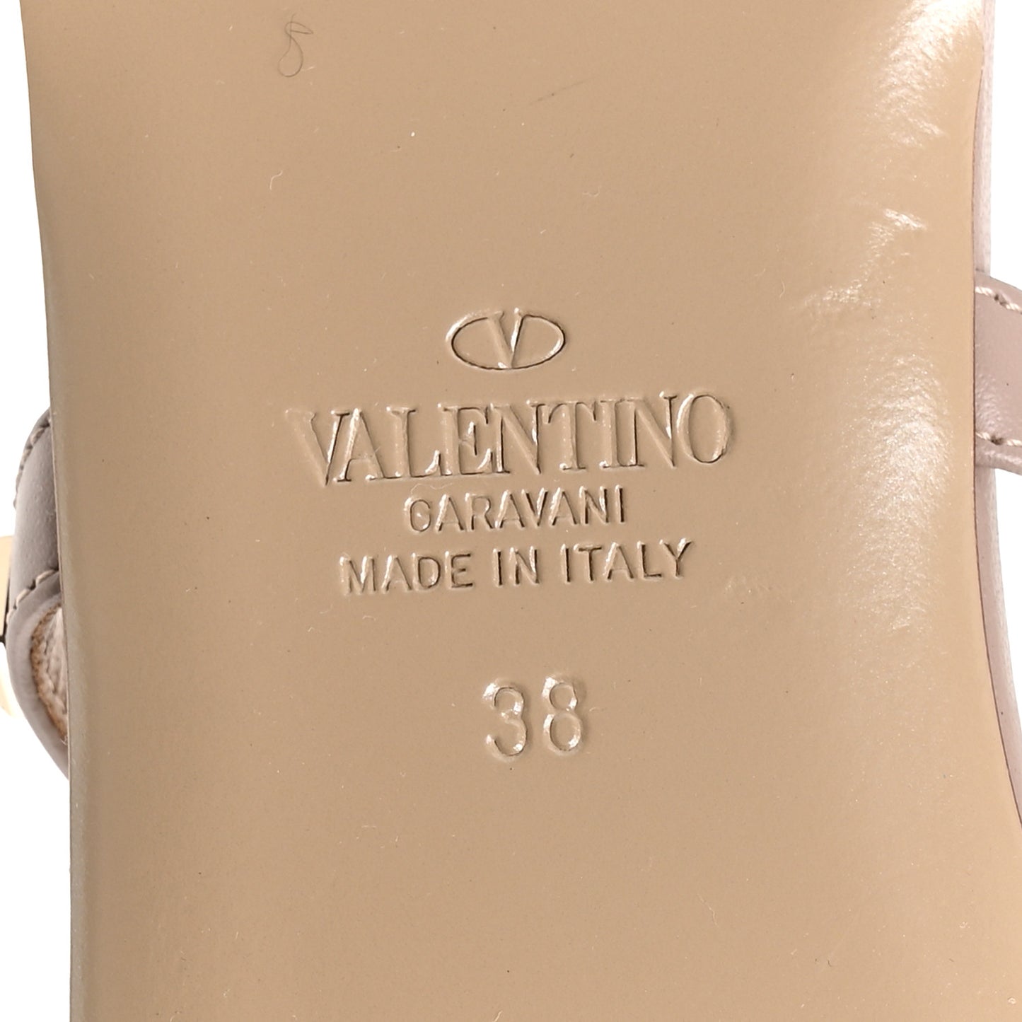 Calfskin Rockstud Caged Flat Slide Sandals 38 Poudre