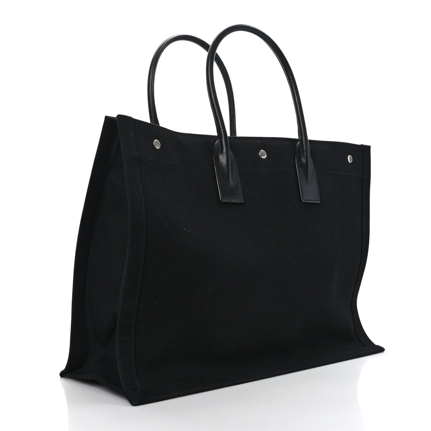 Linen Calfskin Rive Gauche Tote Black