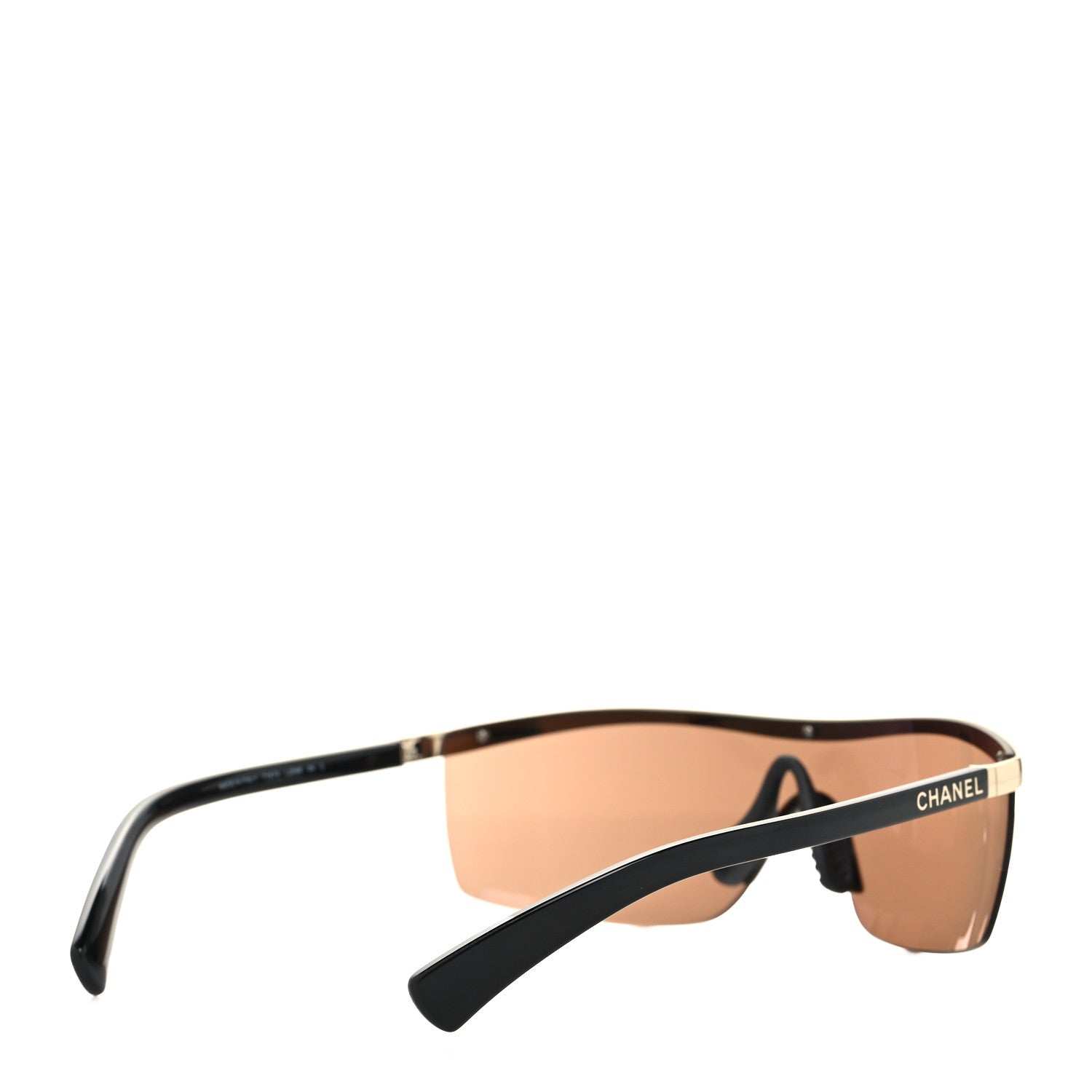 Chanel Acetate Shield Sunglasses 71474 Brown Gold 4 of 7