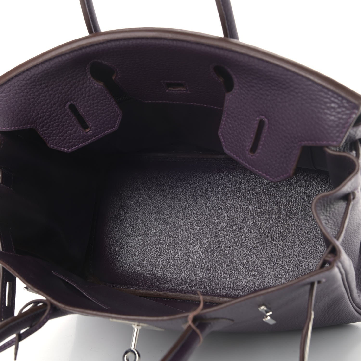Hermes Taurillon Clemence Birkin 30 Raisin 4 of 9