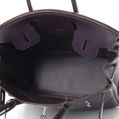 Hermes Taurillon Clemence Birkin 30 Raisin 4 of 9