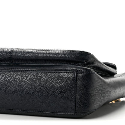 Chanel Caviar Flap CC Shoulder Bag Navy 10 of 13