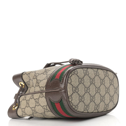 Gucci GG Supreme Monogram Web Mini Ophidia Bucket Bag Brown 4 of 11