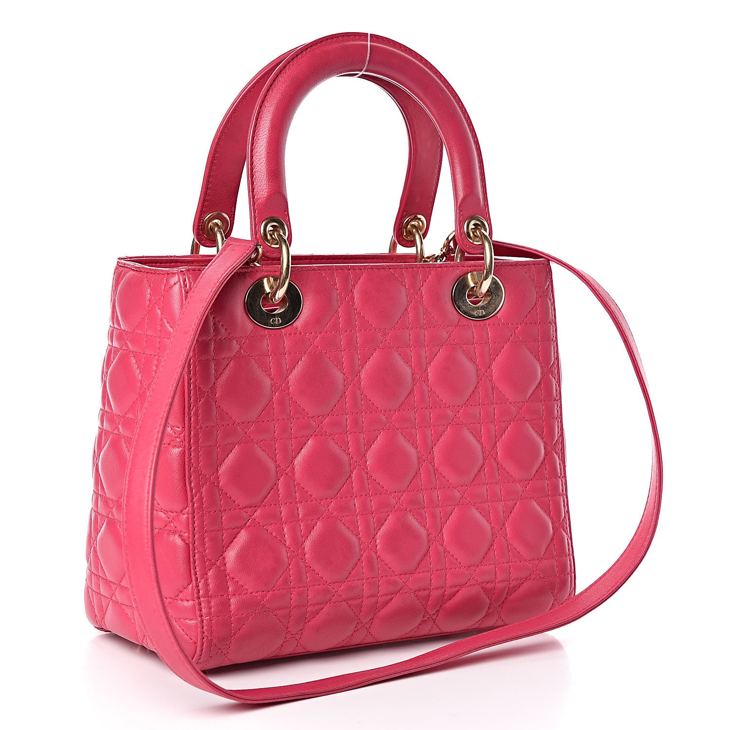 Christian Dior Lambskin Cannage Medium Lady Dior Pink 3 of 18