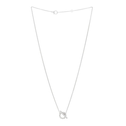Hermes 18K White Gold Diamond Finesse Pendant Necklace 3 of 5
