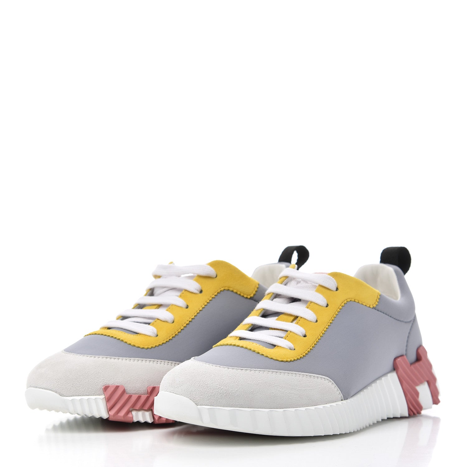 Hermes Technical Canvas Suede Goatskin Bouncing Sneakers 37 3 of 9
