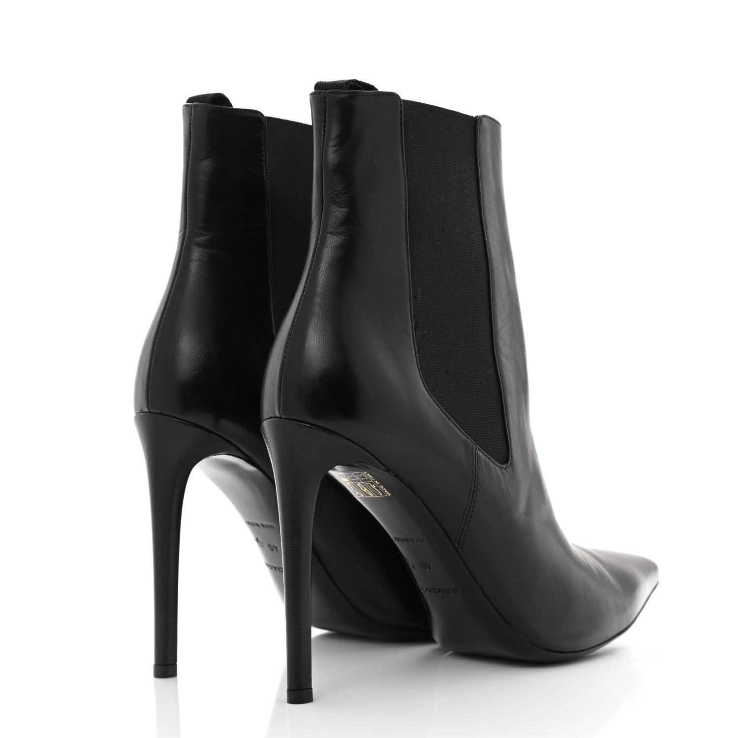 Balenciaga Shiny Sheepskin Pointed Toe Booties 40 Black 4 of 10