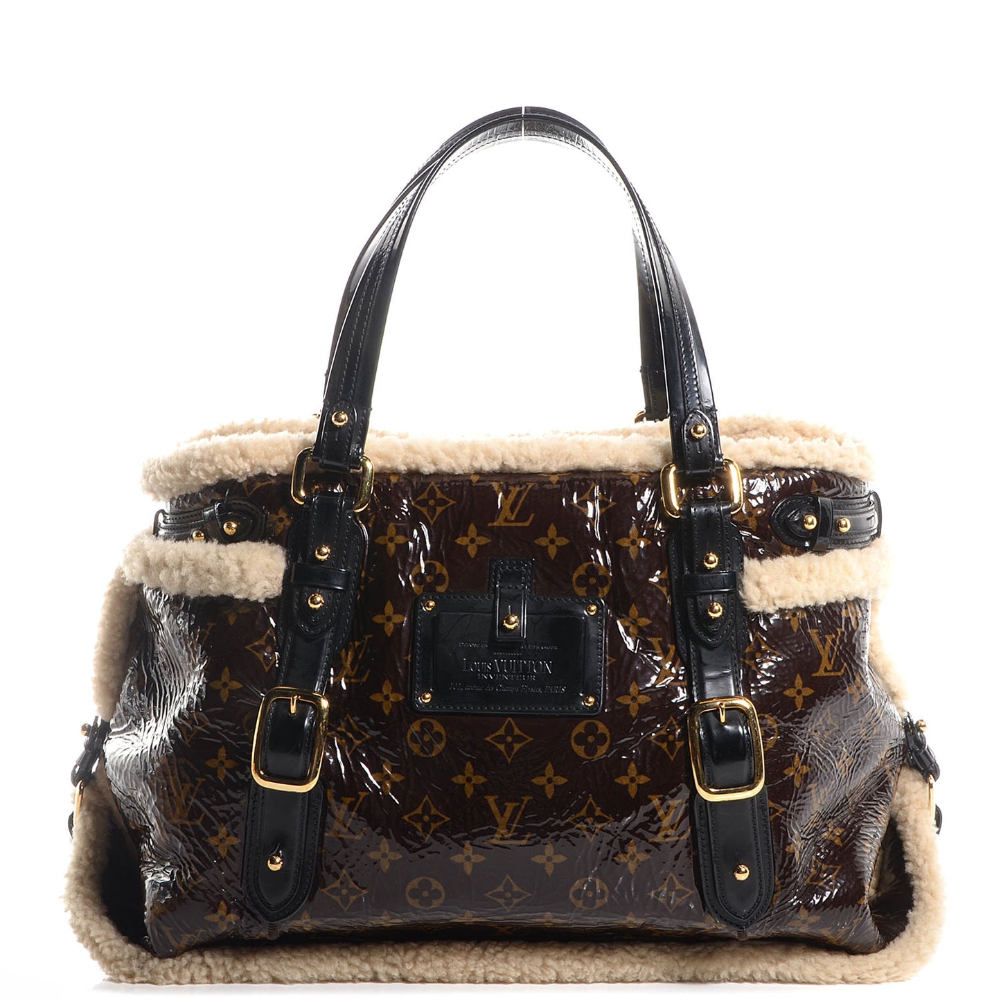 Patent Monogram Shearling Sac Thunder