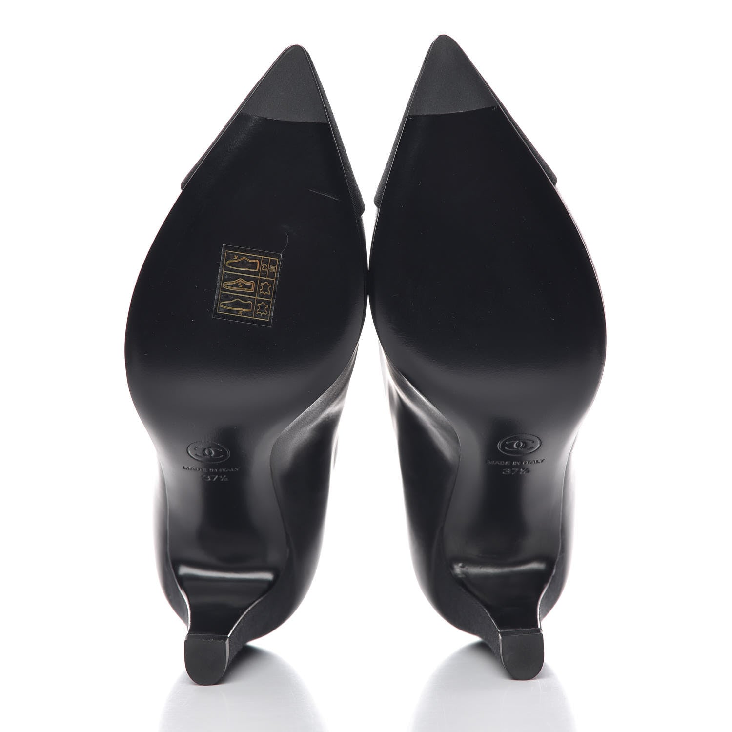 Chanel Lambskin Grosgrain Cap Toe Short Ankle Boots 37.5 Black 7 of 11
