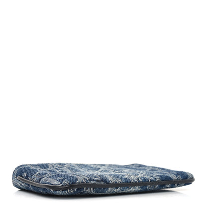 Christian Dior Denim Jacquard Oblique DiorTravel Myrte Zipped Key Case Blue 4 of 8