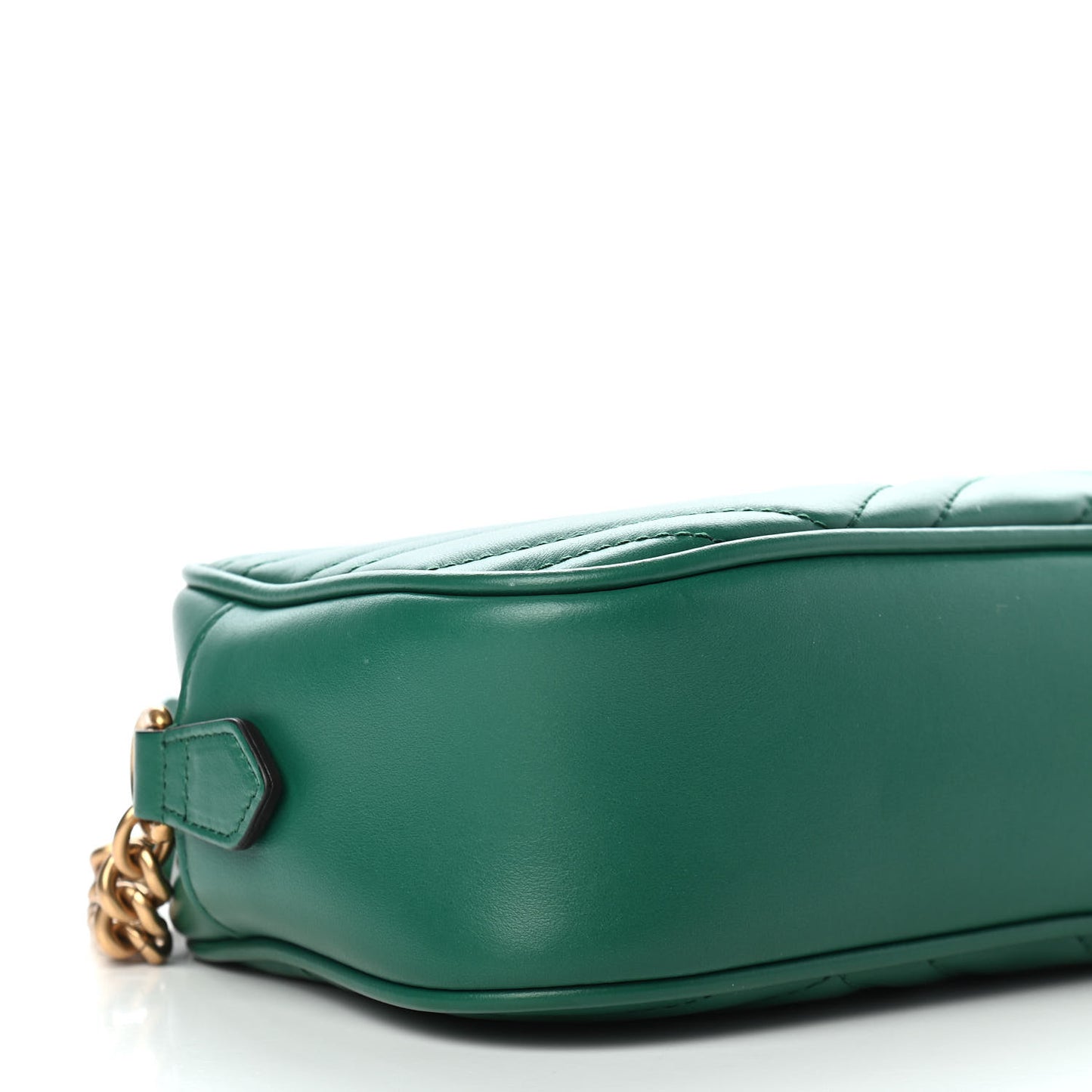 Calfskin Matelasse Small GG Marmont Chain Shoulder Bag Emerald Green