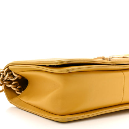 Chanel Calfskin Quilted Medium Boy Flap Yellow 9 of 11
