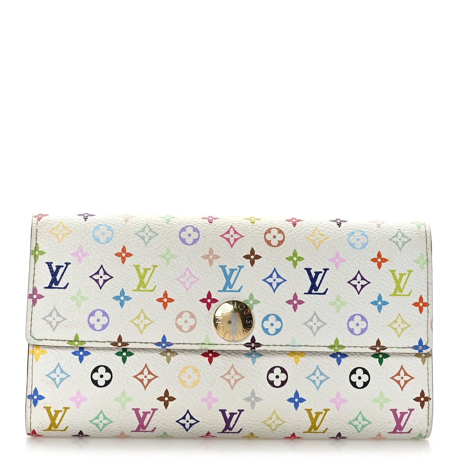Louis Vuitton Monogram Multicolor Sarah Wallet White Figue 1 of 8