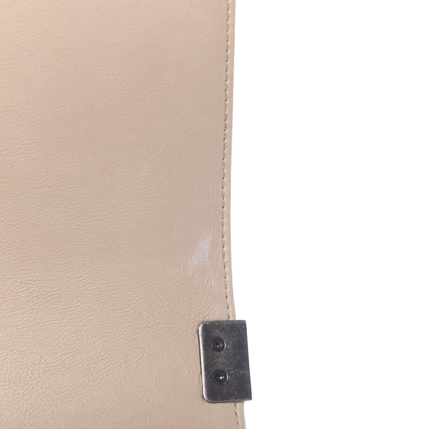 Quilted Double Stitch New Medium Boy Flap Beige