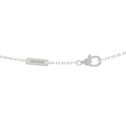 Van Cleef & Arpels 18K White Gold Diamond Guilloche Vintage Alhambra Pendant Necklace 4 of 6