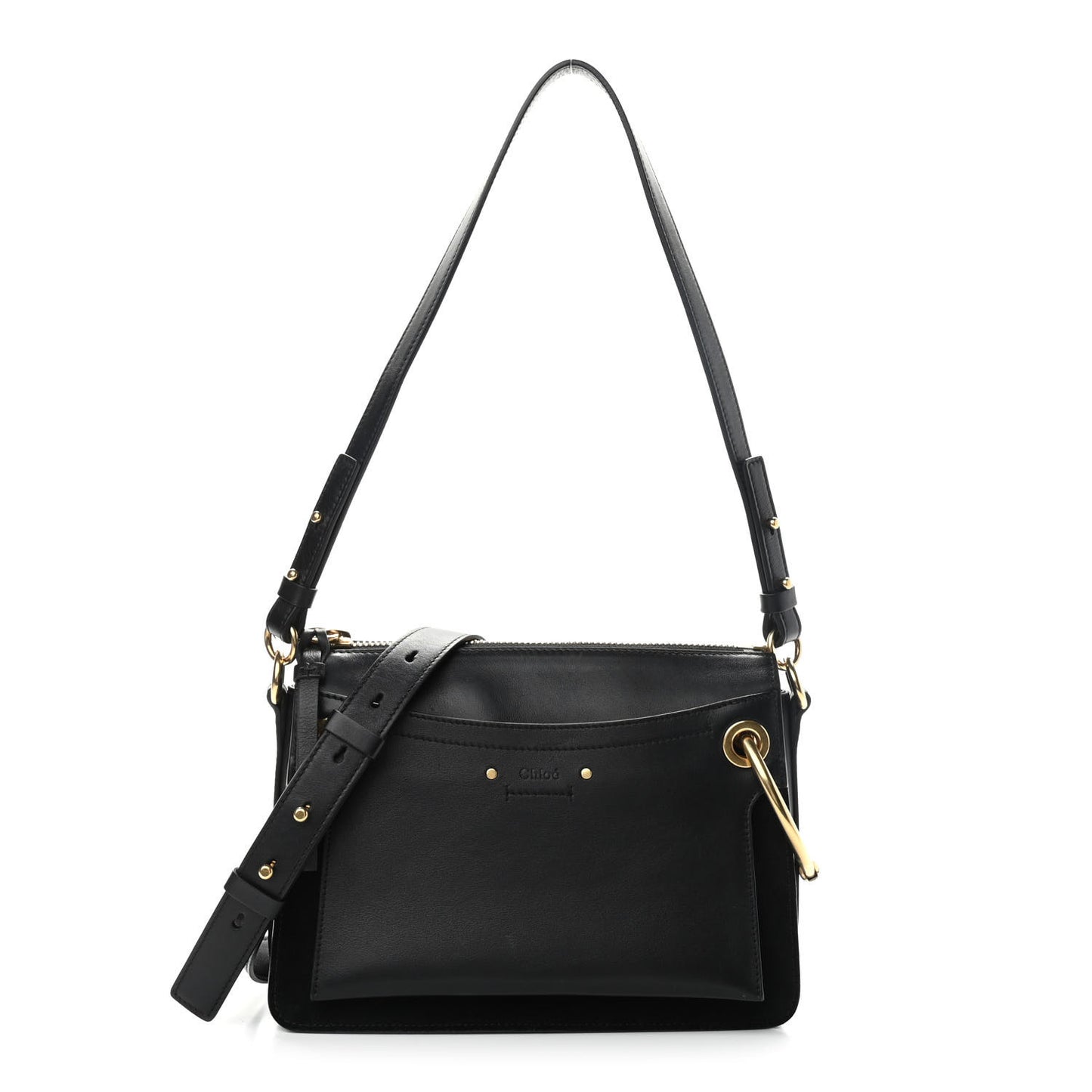 Calfskin Suede Small Roy Bag Black