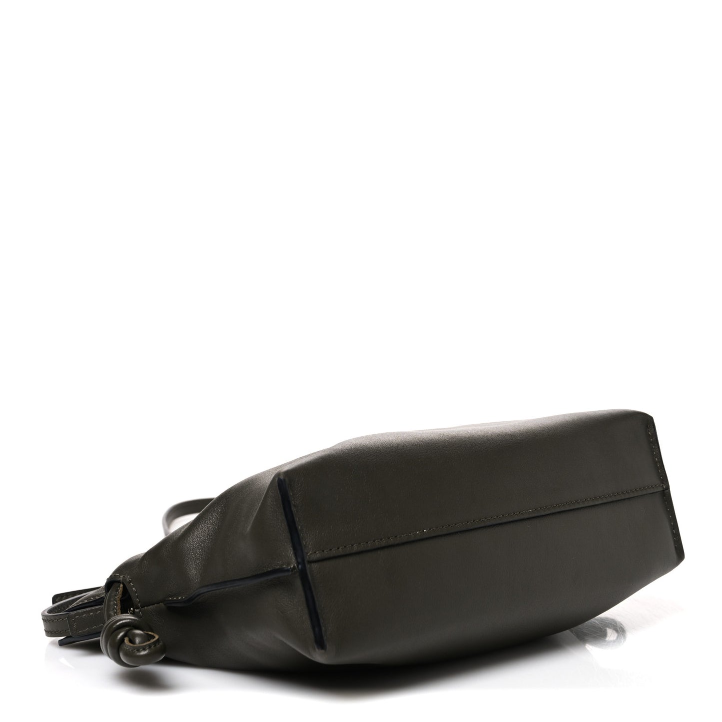 Calfskin Mini Flamenco Knot Clutch Dark Khaki