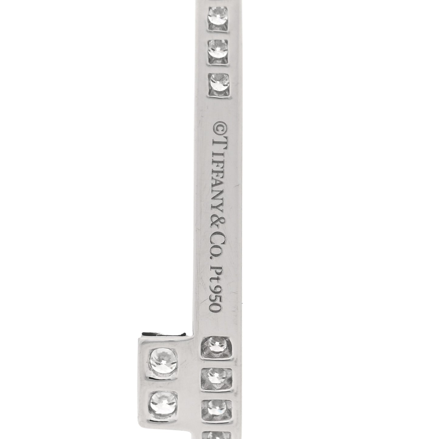 Platinum Diamond Pink Sapphire Fleur De Lis Key Pendant